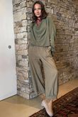Suki Drape Cowl Blouse Khaki /9=